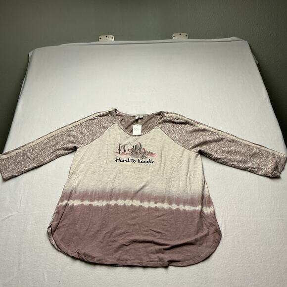Cato Tops - Cato Women’s Long Sleeve Shirts, " Hard To Handle" Sz XL NWT 3714